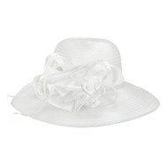 ChicHeadwear Derby Church Wedding Hats -  Bridal Tea Party Hat For Women Braid w/ Bow and Rhinestone White