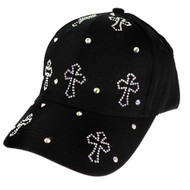Top Headwear Bling Rhinestone Jeweled Hat - Womens Crystal Pattern Baseball Hat