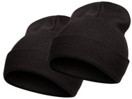 TopHeadwear Men's Women's Solid Beanies - 2 Pack Winter Cap Knit Beanie