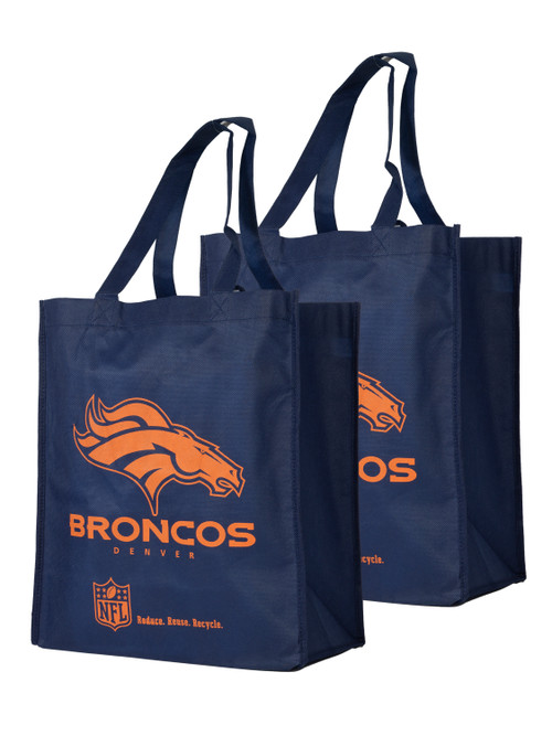 NFL Denver Broncos  Reusable Tote Grocery Tote Shopping Bag 2 Piece