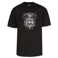 Mens Route 66 Tshirt - American Tradition USA Bald Eagle Shirt Black