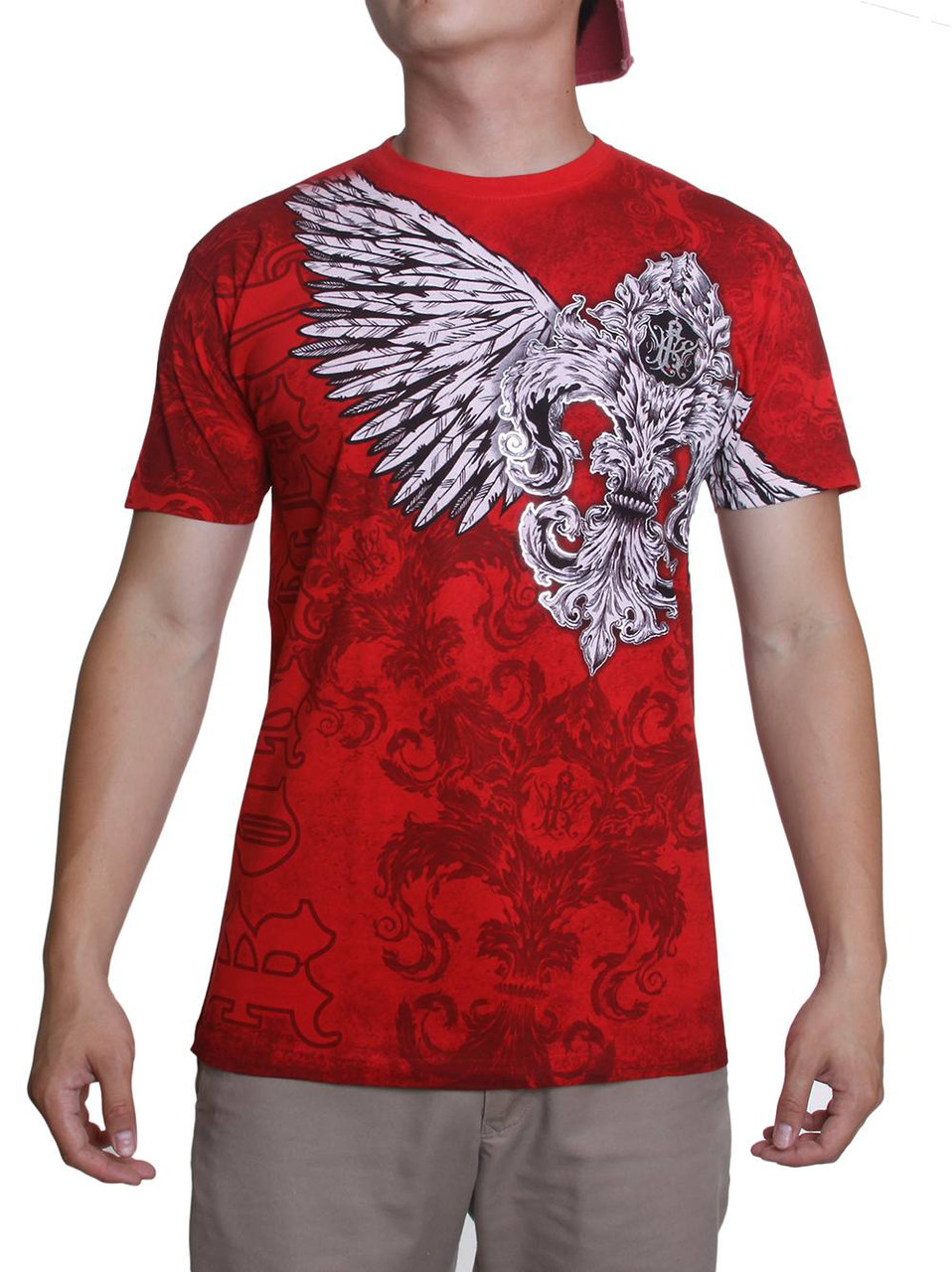 Konflic Mens Winged Feathered Crest MMA T-Shirt - Gravity Trading