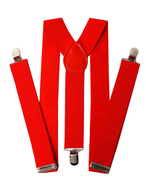 Red Casual Elastic Suspender