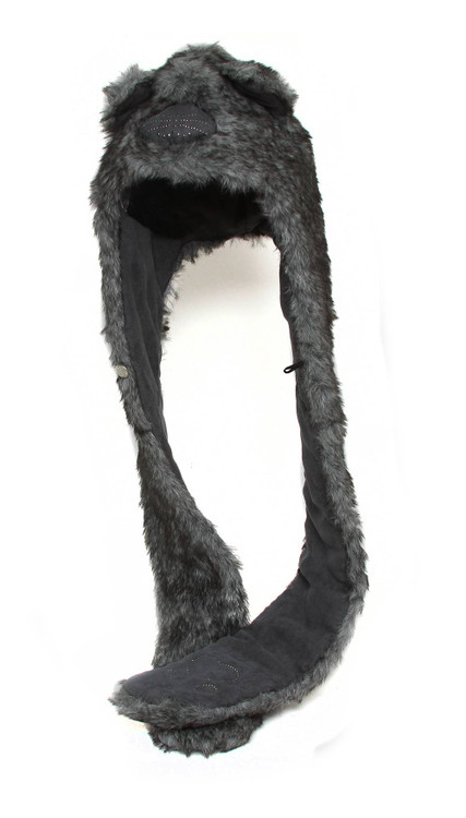 Critter Long Faux Fur Hood - Animal Print