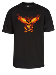 Men's Skull Fire Wings T-Shirt Short Sleeve Graphic Shirt