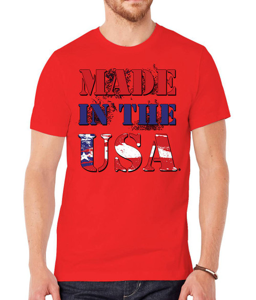 Mens Made in USA Short-Sleeve T-Shirt - Red - Medium
