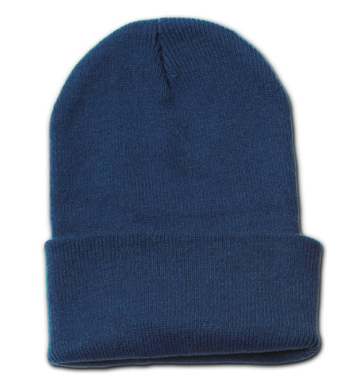 New Solid Winter Long Beanie - Navy 1pc