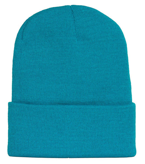 New Solid Winter Long Beanie - Turquoise 1pc