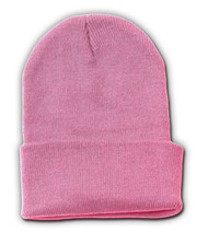 New Solid Winter Long Beanie - Light Pink 1pc