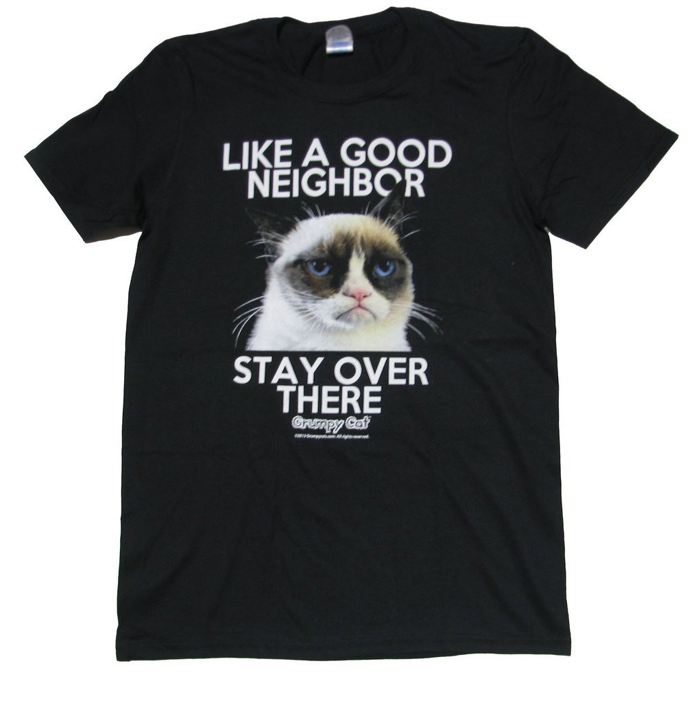 Grumpy Cat Good Neighbor Adult Tshirt Gravity Trading
