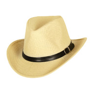 Top Headwear Paper Braid Cowboy Hat w/ Buckle Band