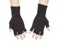 Gravity Threads Unisex Men Women Half Finger Stretchy Knit Fingerless Winter Gloves