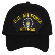 Men's Retired Military Veteran  Hat - Adjustable Hook & Loop Baseball Cap