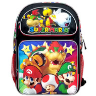 Super Mario Boys Backpack Kids School Bookbag with Padded Straps, Durable Travel