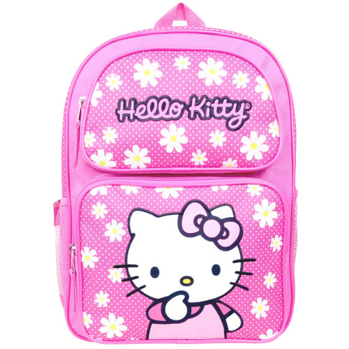 Hello Kitty Girls Backpack Cute Pink School Bookbag Padded Straps, Travel Bag