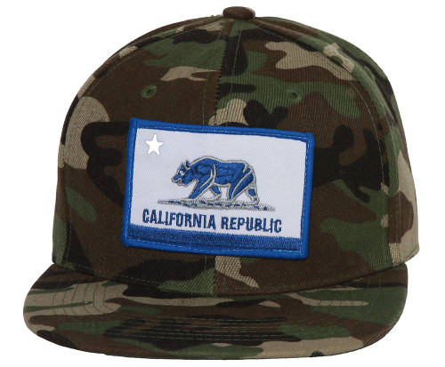 California Republic Flag Camo Snapback - Blue/White
