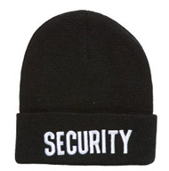 Black Cuff Security Knitted Beanie