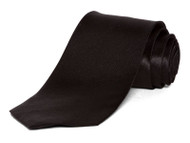 Polyester Slim Tie , 2 3/4"Black  wide