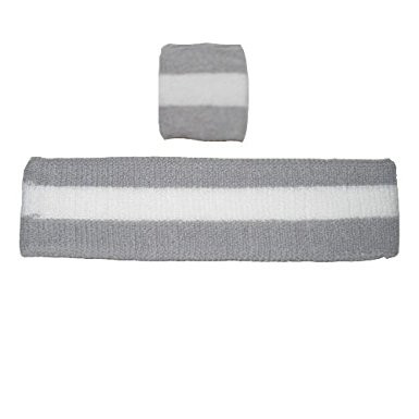 Blank Striped Head and Wristbands Set
