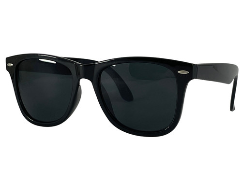 Black Classic Vagabond Style Sunglasses (Includes Soft Case)