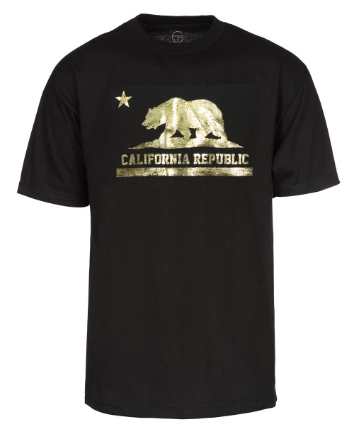 Gravity Trading Short-Sleeve Gold Men's California Republic T-Shirt