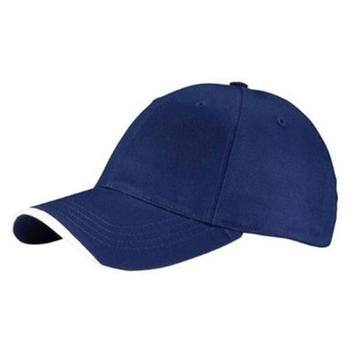 6 PANEL BRUSHED TWILL CAP - Navy/White