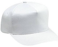 Cotton Twill Five Panel Pro Style Caps, White