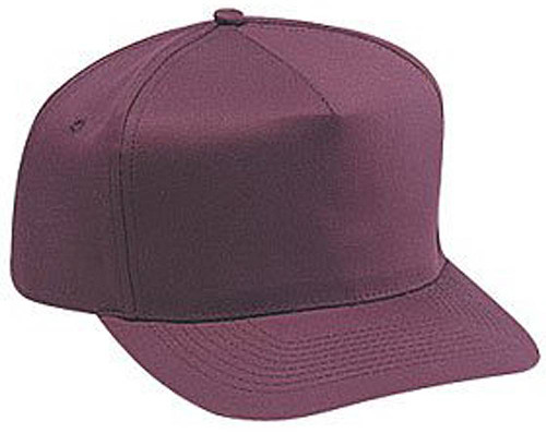 Cotton Twill Five Panel Pro Style Caps, Maroon