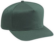 Cotton Twill Five Panel Pro Style Caps, Dark Green