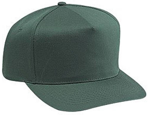 Cotton Twill Five Panel Pro Style Caps, Dark Green