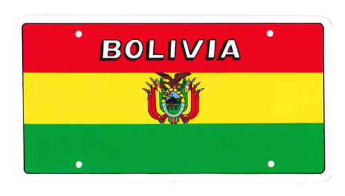 National Plastic License Plate Cover Holder, Bolivia