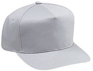 Cotton Twill Five Panel Pro Style Caps, Gray