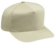 Cotton Twill Five Panel Pro Style Caps, Khaki