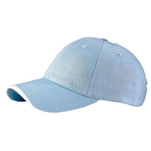 6 PANEL BRUSHED TWILL CAP - Blue/White