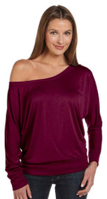 Bella Ladies 3.7 oz. Long-Sleeve Flowy Off Shoulder T-Shirt
