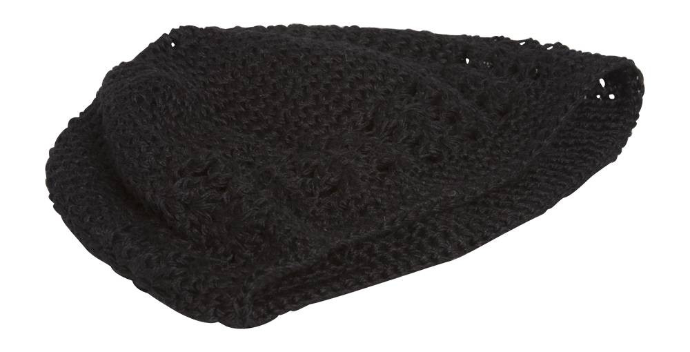 Black Crochet Knit Beanie Skull Cap Hat - Gravity Trading