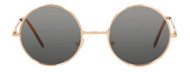 Circular Style Gold (46mm) Frame Black Lens Sunglasses