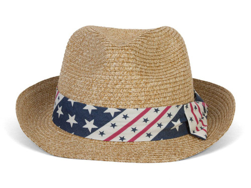 Marled Paper Braided Americana Hat w/ Band and Bow