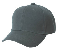 Plain Men's Baseball Hat with Adjustable Hook and Loop Closure, Charcoal