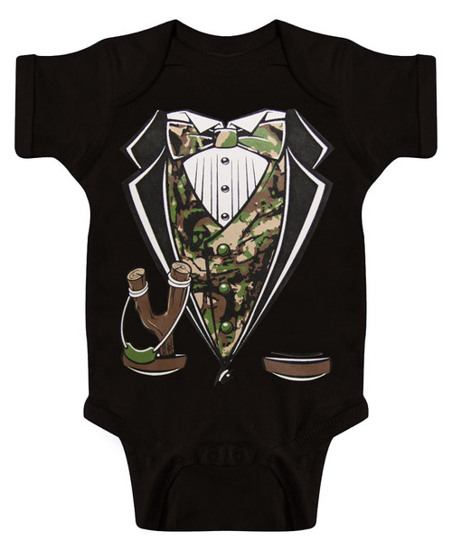 Toddlers Camo Tuxedo Bodysuit