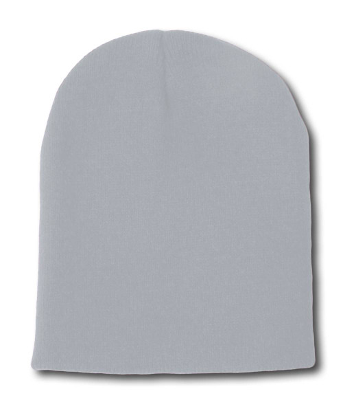 12 Short Beanies Wholesale- Grey