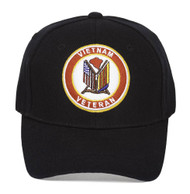 United States VietnaM Veteran Emblem Black Hook & Loop Adjustable Cap