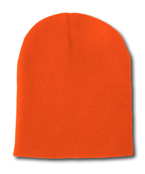 12 Short Beanies Wholesale- Orange