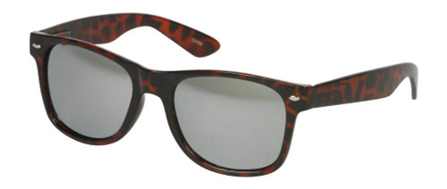 Solid Color Horn-rimmed Style w/Mirror Lens Sunglasses