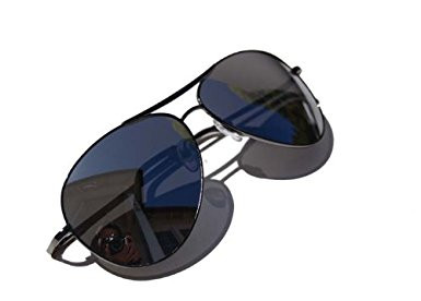 QLook Spring Hinge Aviator Curved Sunglasses w/Mirrored Lens