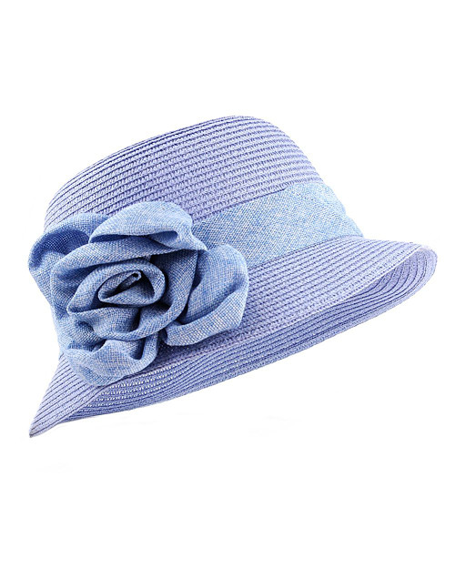 Women's Paper Woven Cloche Hat with Flower Band