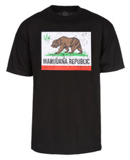 Mens Marijuana Cali Republic Bear Short-Sleeve T-Shirt