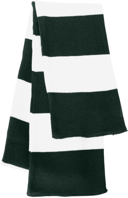 Sportsman - Rugby Striped Knit Scarf, Forest White