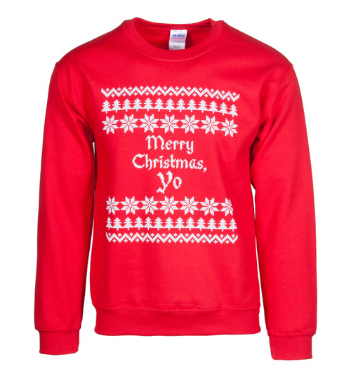 Mens Merry Christmas Yo Red Ugly Sweater