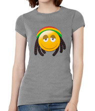 Womens Rasta Emoticon Short-Sleeve T-Shirt